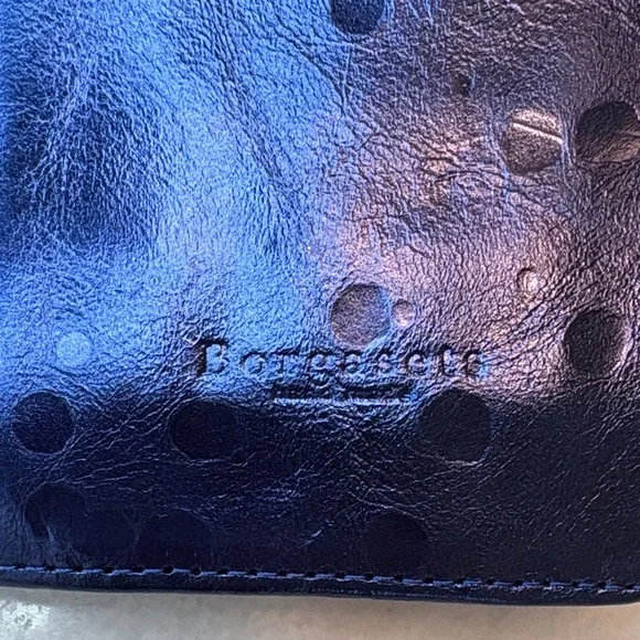Borgasets Wallet Full Size Leather Bifold Iridescent Blue Quilted Genuine RFID - Picture 13 of 16